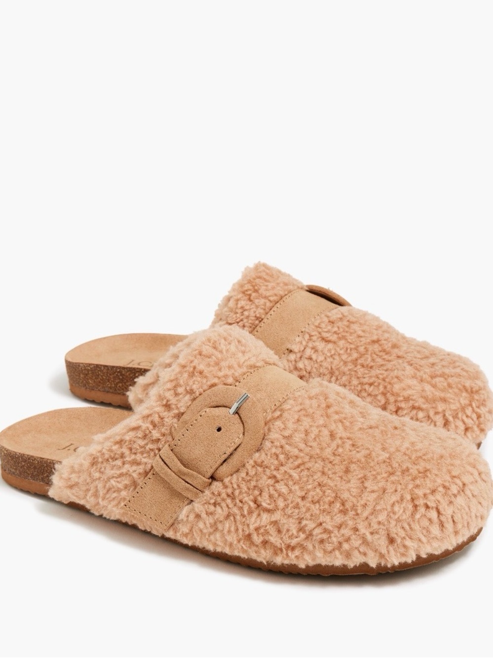 J.Crew Sherpa Buckle Clog Slippers Sienna CE187